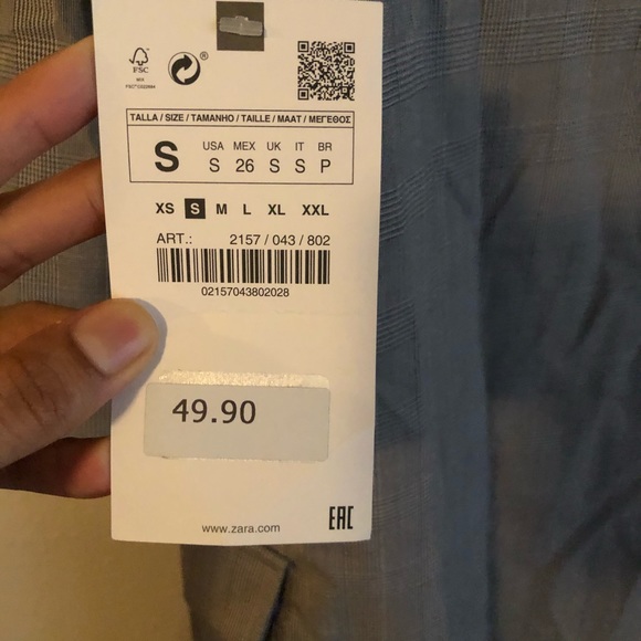 NWT ZARA Houndstooth Plaid Dress - Picture 5 of 6